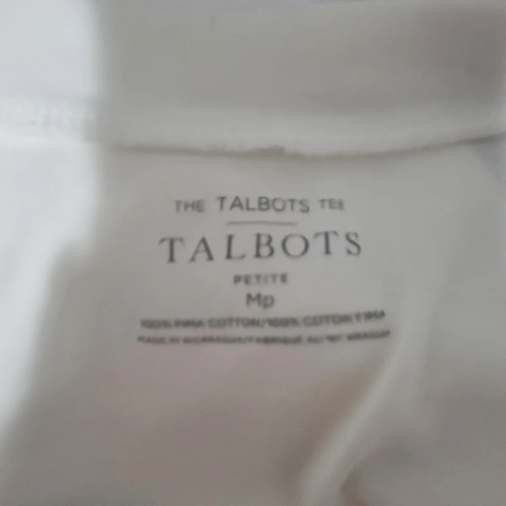 Talbots Petites White Boatneck Top, Size MP - Picture 3 of 3
